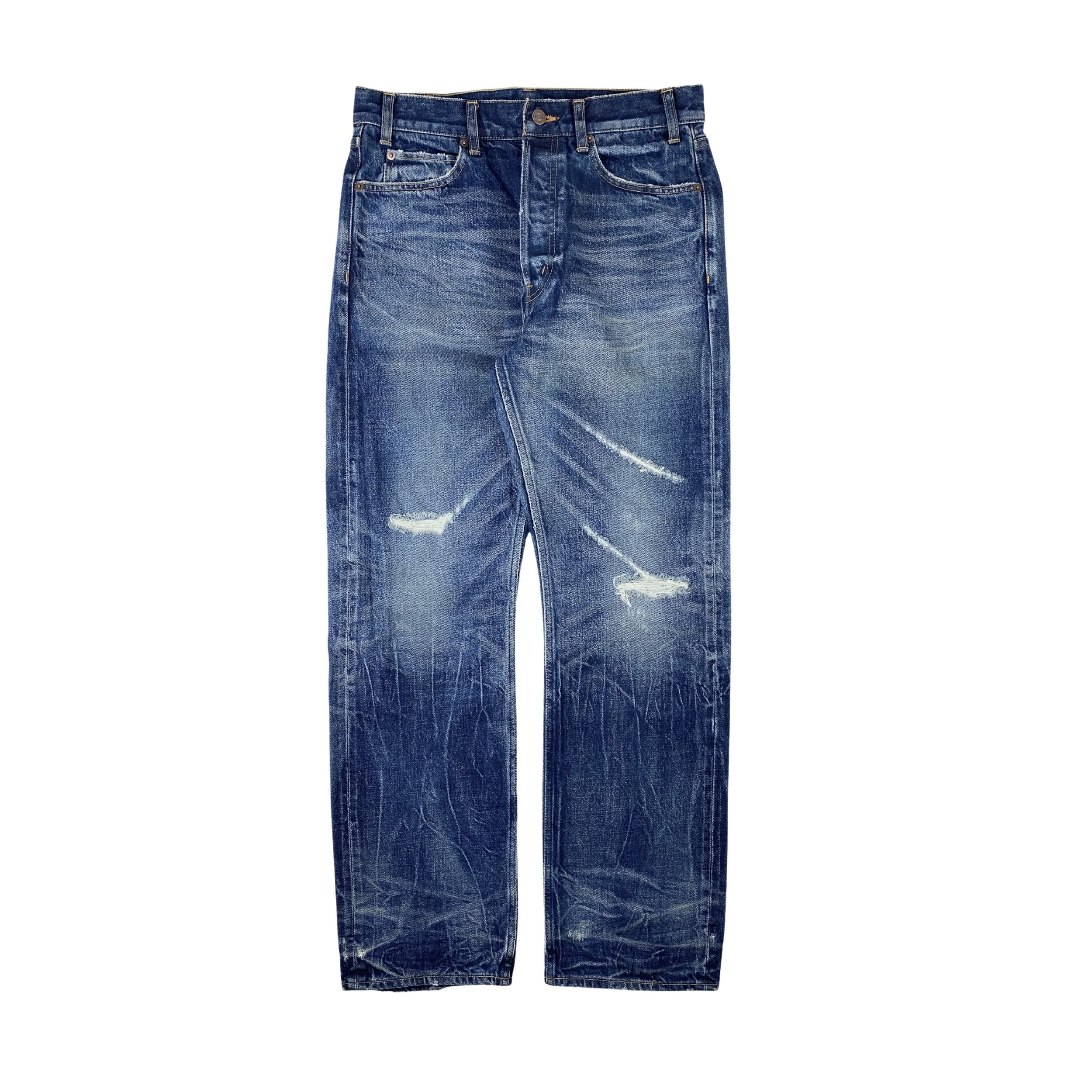 VIP【送料関税込】CELINE indigo blue cotton washed denim MARKED EU: Celine SS21 90's Moonlight Selvedge Jeans